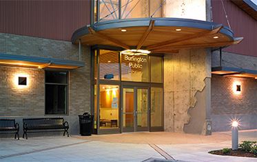 Library entrance from exterior