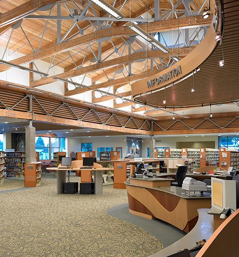 Interior library area near info desk