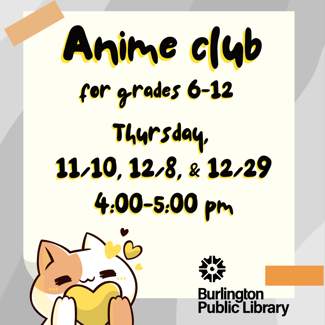 Anime club written in bubble letters above a cat holding a heart