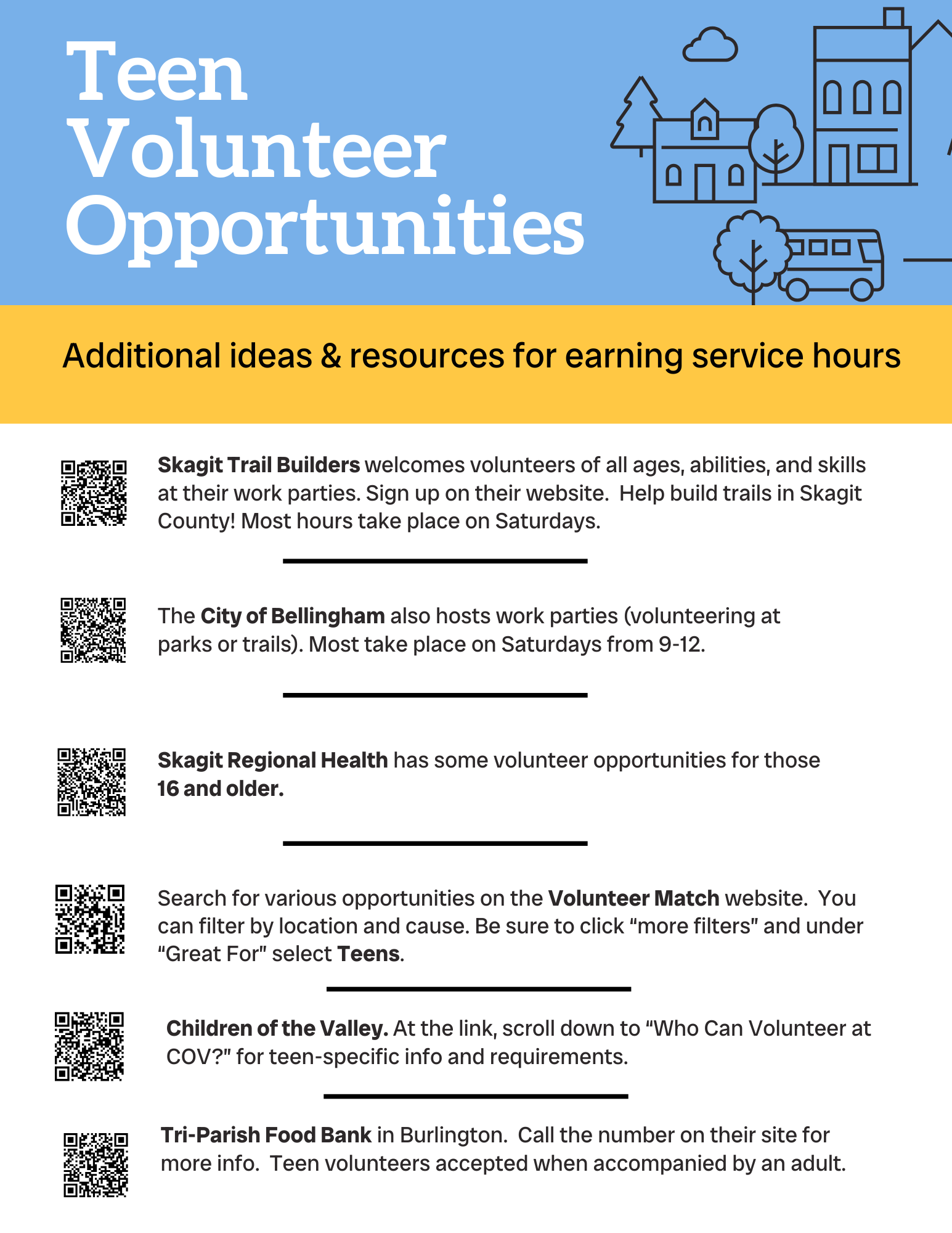 additional volunteering ideas